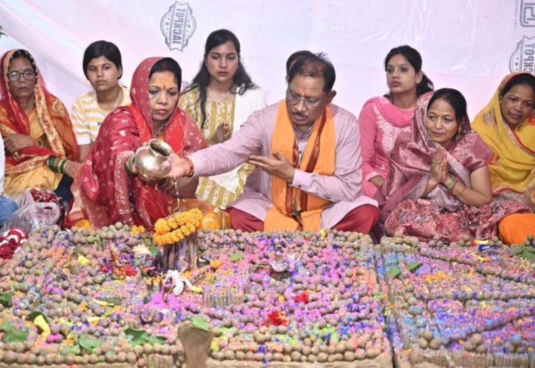 मुख्यमंत्री विष्णुदेव साय ने श्री फलेश्वरनाथ महादेव मंदिर में पूजा अर्चना कर प्रदेशवासियों की सुख समृद्धि और खुशहाली की मंगलकामना की