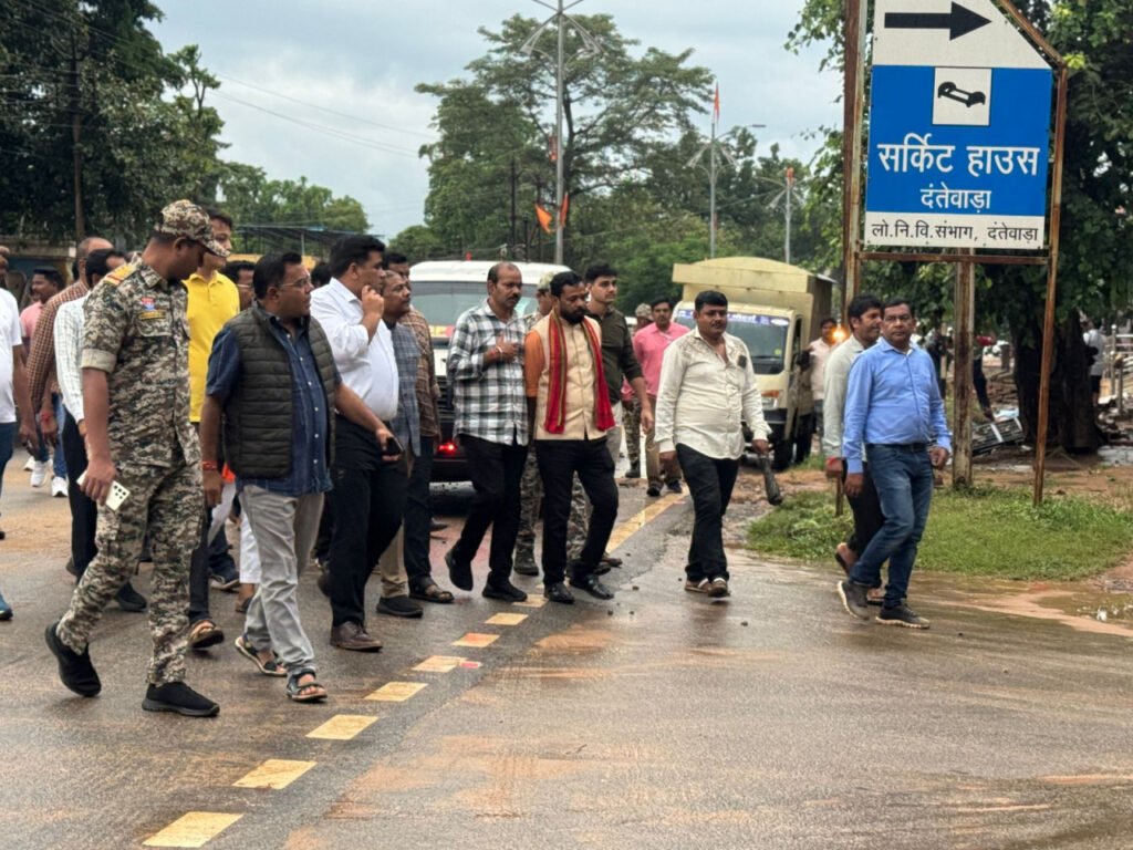 अतिवर्षा प्रभावित ईलाकों का प्रभारी मंत्री केदार कश्यप ने लिया जायजा