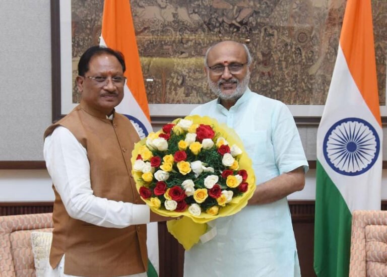 मुख्यमंत्री विष्णु देव साय ने उपराष्ट्रपति सी. पी. राधाकृष्णन से की सौजन्य भेंट