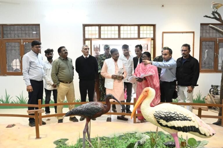 वन मंत्री केदार कश्यप ने नवागढ़ ब्लॉक के गिधवा-परसदा पक्षी विहार का किया दौरा