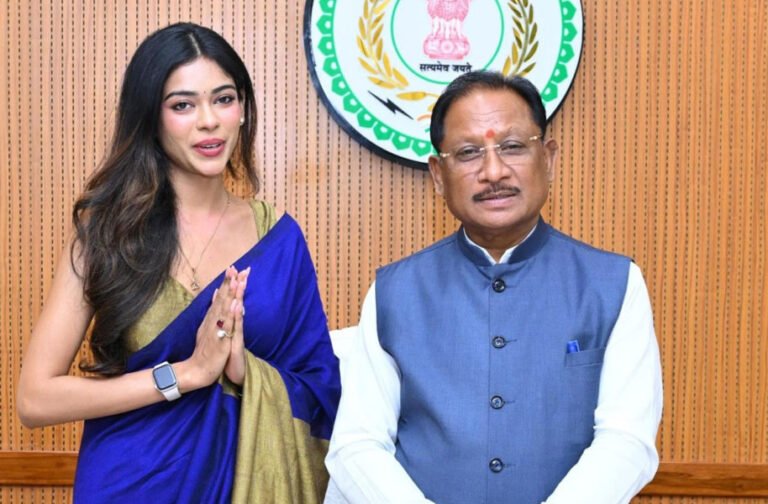 मुख्यमंत्री साय से मिस इंडिया छत्तीसगढ़ सुश्री अनुष्का सोन ने की सौजन्य मुलाकात : सदन का ऐतिहासिक सत्र सुनने विधानसभा पहुंची थी