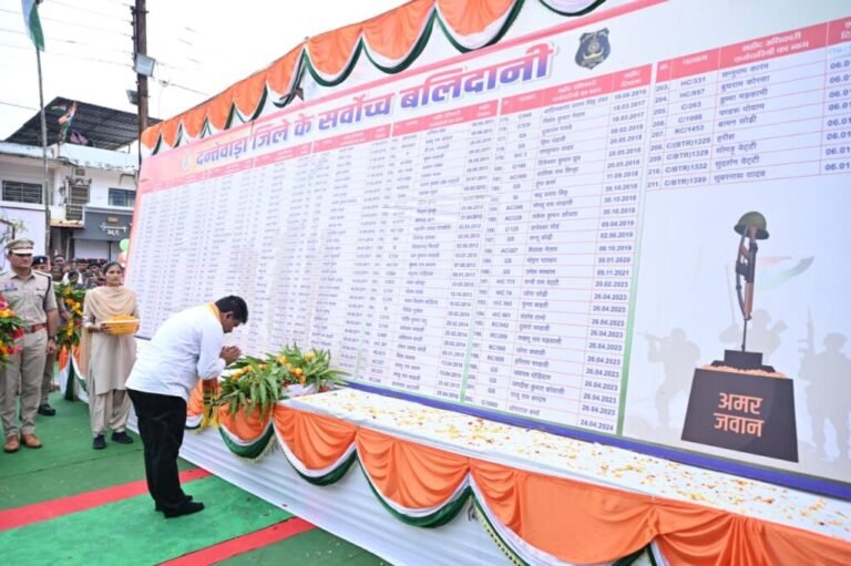 श्यामगिरी में शहीद पूर्व विधायक स्व. भीमा मंडावी को उप मुख्यमंत्री विजय शर्मा और वन मंत्री केदार कश्यप ने दी श्रद्धांजलि