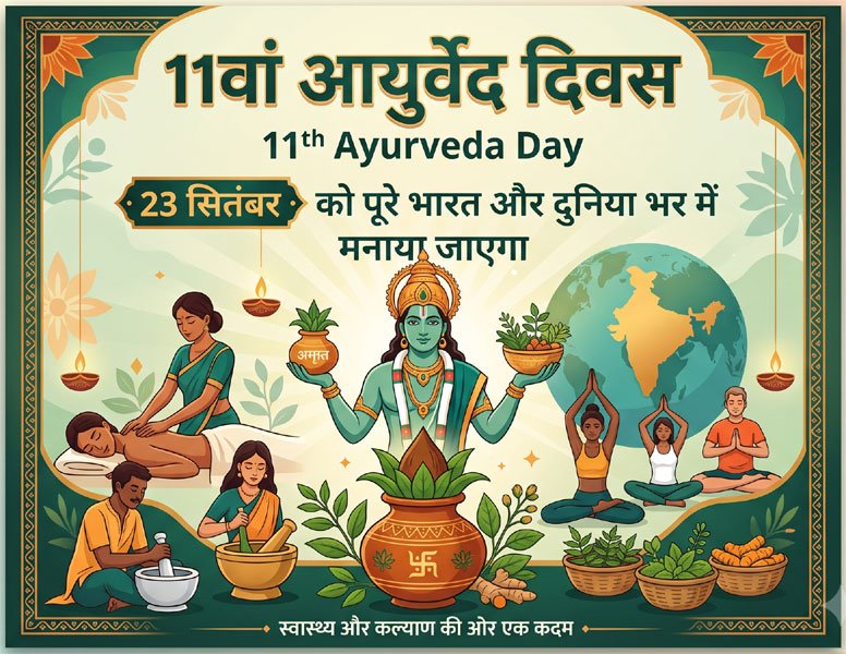 23 सितंबर को पूरे भारत और दुनिया भर में 11वां आयुर्वेद दिवस मनाया जाएगा